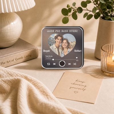 Personalized Musical Fridge Magnet with Photo, Rechargeable Battery, Type-C USB Charging, Romantic Anniversary & Birthday Gift for Couples Memory Fridge Magnet